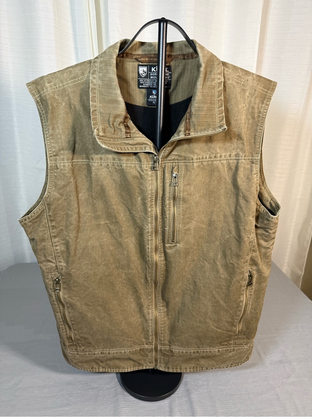 Kuhl Men's Brown Canvas Zip-Front Vest